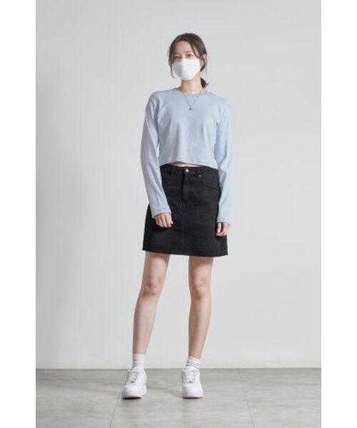 MUSINSA STANDARD WOMAN（ムシンサスタンダードウーマン）の「ウィメンズクルーネッククロップ長袖Tシャツ[パステルブルー]（Tシャツ/カットソー・レディース・その他・SMALL/MEDIUM/LARGE/X-SMALL）」の10枚目の写真