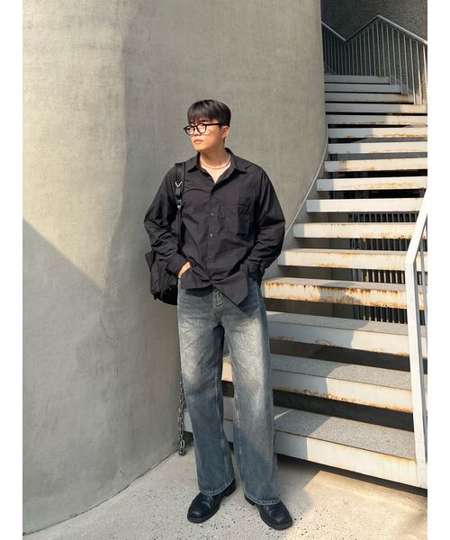 MUSINSA STANDARD（ムシンサスタンダード）の「[シティレジャー] CNオーバーサイズシャツ [ブラック]（シャツ/ブラウス・メンズ・その他・SMALL/MEDIUM/LARGE/X-LARGE/XX-LARGE）」の17枚目の写真