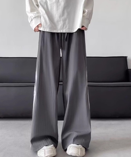 SHEPP(シープ)の「サイド配色デザインナイロンワイドパンツ(その他パンツ・メンズ・ブラック/チャコール/グレー・L/M)」の8枚目の写真