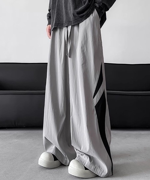 SHEPP(シープ)の「サイド配色デザインナイロンワイドパンツ(その他パンツ・メンズ・ブラック/チャコール/グレー・L/M)」の15枚目の写真