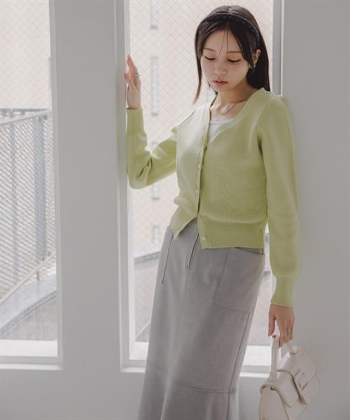 Petitjo（プッチージョ）の「小さいサイズ　パッチポケットスエード調スカート　低身長さん・小柄女性（スカート・レディース・ブラウン/ライトグレー・PS/PSS/PL/PM）」の7枚目の写真