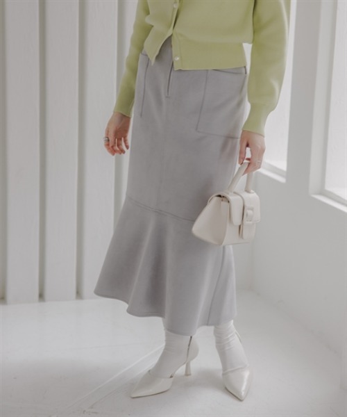 Petitjo（プッチージョ）の「小さいサイズ　パッチポケットスエード調スカート　低身長さん・小柄女性（スカート・レディース・ブラウン/ライトグレー・PS/PSS/PL/PM）」の10枚目の写真