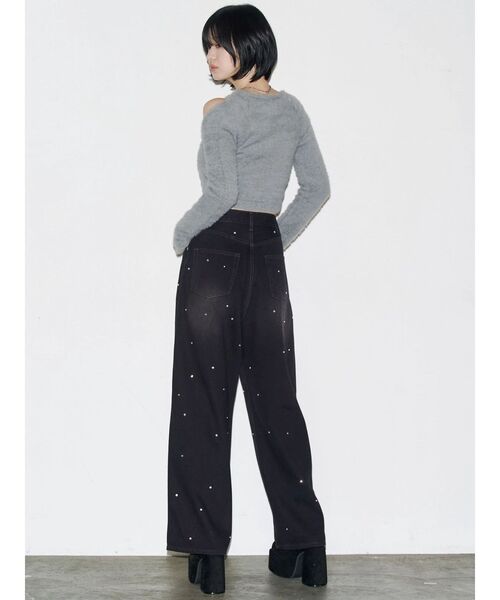 EMODA（エモダ）の「シャギースキンラインニット（ニット/セーター・レディース・ブラック/アイボリー/グレー・FREE）」の14枚目の写真