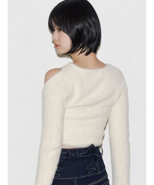 EMODA（エモダ）の「シャギースキンラインニット（ニット/セーター・レディース・ブラック/アイボリー/グレー・FREE）」の16枚目の写真