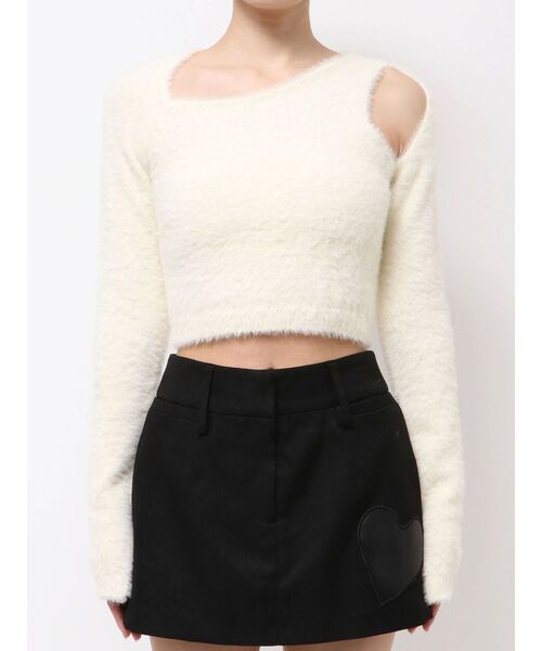 EMODA（エモダ）の「シャギースキンラインニット（ニット/セーター・レディース・ブラック/アイボリー/グレー・FREE）」の20枚目の写真