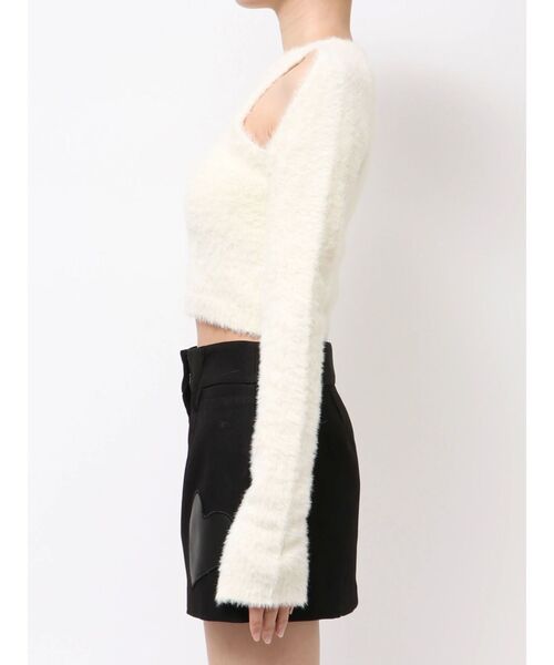 EMODA（エモダ）の「シャギースキンラインニット（ニット/セーター・レディース・ブラック/アイボリー/グレー・FREE）」の21枚目の写真