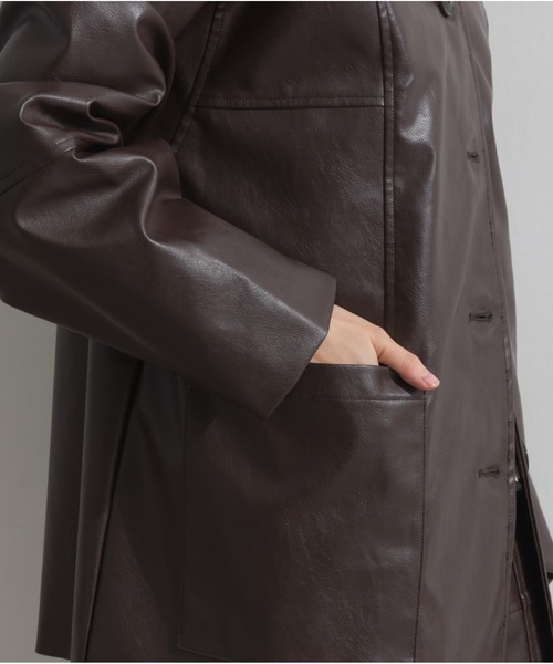 OandI（オーアンドアイ）の「ボア付きフェイクレザーカバーオール（その他アウター・レディース・ブラウン/ブラック・FREE）」の10枚目の写真