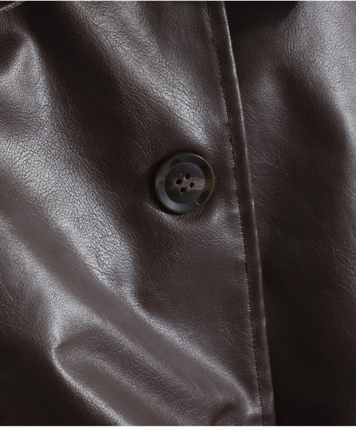 OandI（オーアンドアイ）の「ボア付きフェイクレザーカバーオール（その他アウター・レディース・ブラウン/ブラック・FREE）」の8枚目の写真