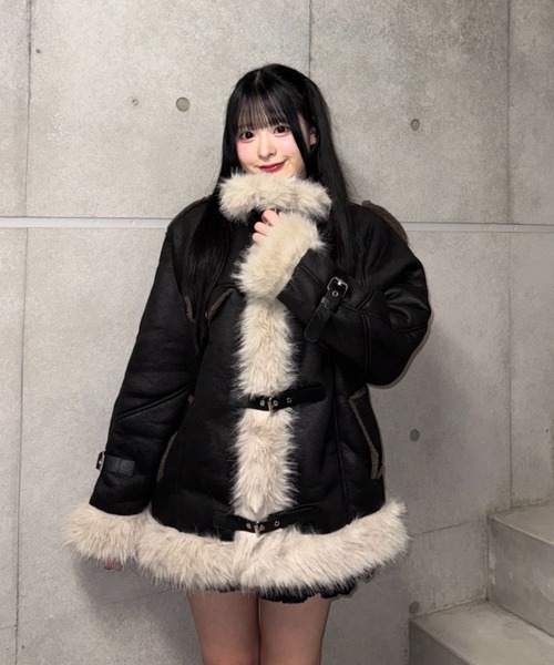 気まぐれSALE中⭐︎LANERIE AGNONA ファージャケットフード付き フェイクファージャケット（テーラードジャケット）｜Lae（レイ）の