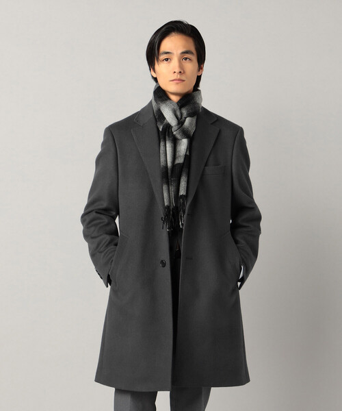 COMME CA MEN（コムサメン）の「尾州産 ウールビーバー チェスターコート（チェスターコート・メンズ・チャコールグレー/ブラック・S/L/M）」の9枚目の写真