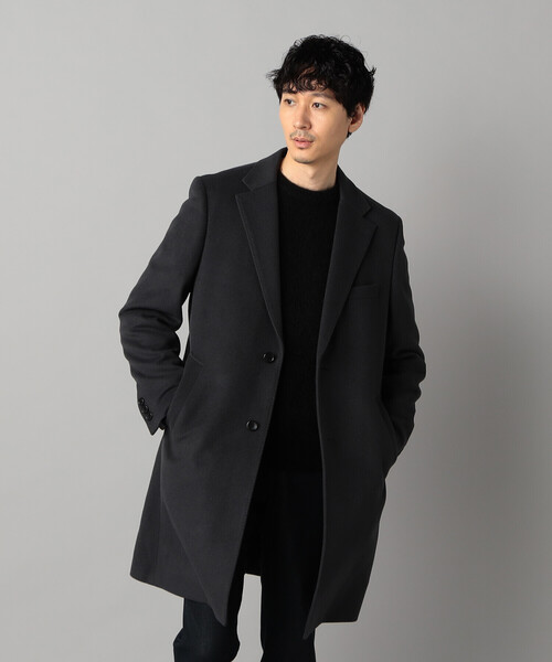 COMME CA MEN（コムサメン）の「尾州産 ウールビーバー チェスターコート（チェスターコート・メンズ・チャコールグレー/ブラック・S/L/M）」の11枚目の写真