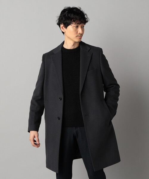COMME CA MEN（コムサメン）の「尾州産 ウールビーバー チェスターコート（チェスターコート・メンズ・チャコールグレー/ブラック・S/L/M）」の13枚目の写真