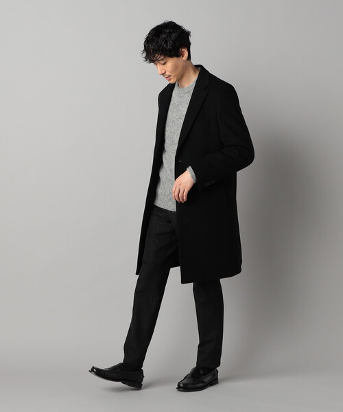 COMME CA MEN（コムサメン）の「尾州産 ウールビーバー チェスターコート（チェスターコート・メンズ・チャコールグレー/ブラック・S/L/M）」の19枚目の写真