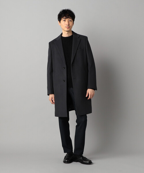 COMME CA MEN（コムサメン）の「尾州産 ウールビーバー チェスターコート（チェスターコート・メンズ・チャコールグレー/ブラック・S/L/M）」の20枚目の写真