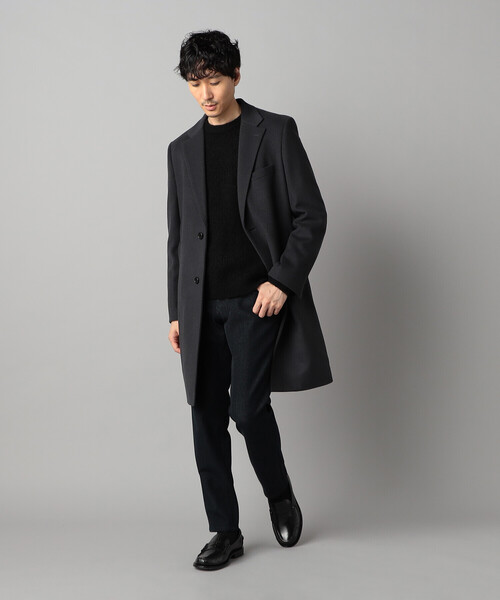 COMME CA MEN（コムサメン）の「尾州産 ウールビーバー チェスターコート（チェスターコート・メンズ・チャコールグレー/ブラック・S/L/M）」の22枚目の写真