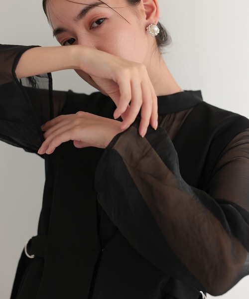 TOKYO OFFICA(トーキョーオフィカ)の「入学式 卒業式 結婚式 二次会対応 オールインワン パンツ セットアップ ジレ レイヤード シアースリーブ サイドベルト ウエストマーク きれいめ 体型カバー セレモニー フォーマル 入学式 卒業式 結婚式 二次会対応 ドレス スーツ(スーツセット・レディース・ブラウン/ベージュ/ブラック・M/L)」の6枚目の写真