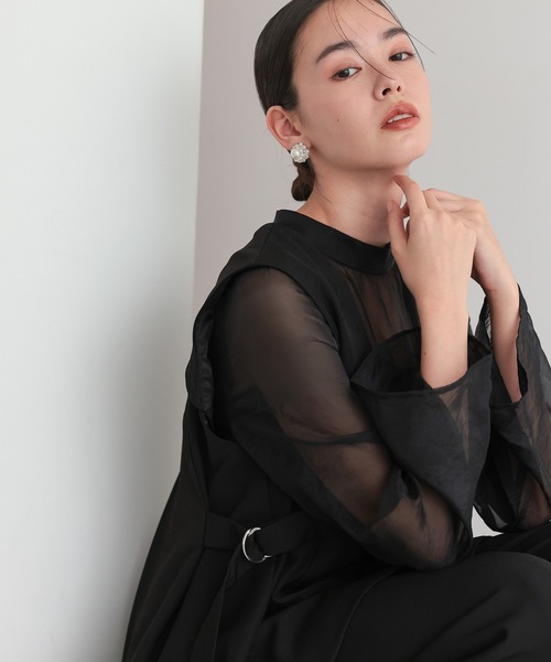 TOKYO OFFICA(トーキョーオフィカ)の「入学式 卒業式 結婚式 二次会対応 オールインワン パンツ セットアップ ジレ レイヤード シアースリーブ サイドベルト ウエストマーク きれいめ 体型カバー セレモニー フォーマル 入学式 卒業式 結婚式 二次会対応 ドレス スーツ(スーツセット・レディース・ブラウン/ベージュ/ブラック・M/L)」の7枚目の写真