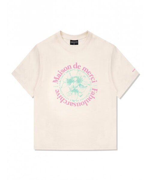 FABULOUS ARCHIVE(ファビュラスアーカイブ)の「ウィメンズ リリス リラックスクロップTシャツ クリームピンク(FCC2TS385W)(Tシャツ/カットソー・レディース・アイボリー・SMALL/MEDIUM)」の3枚目の写真