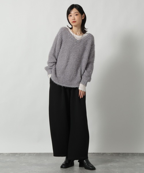 LAKOLE（ラコレ）の「2WAYラメ混ニットプルオーバー / 611785（ニット/セーター・レディース・グレー/ベージュ/ラベンダー・FREE）」の7枚目の写真