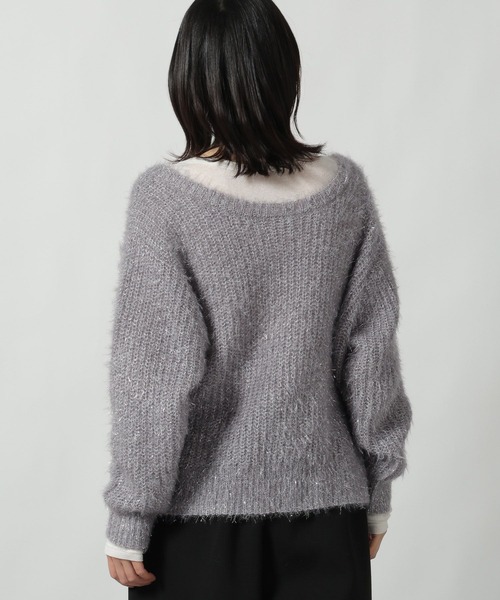 LAKOLE（ラコレ）の「2WAYラメ混ニットプルオーバー / 611785（ニット/セーター・レディース・グレー/ベージュ/ラベンダー・FREE）」の14枚目の写真
