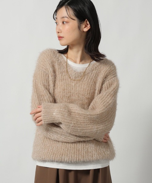LAKOLE（ラコレ）の「2WAYラメ混ニットプルオーバー / 611785（ニット/セーター・レディース・グレー/ベージュ/ラベンダー・FREE）」の18枚目の写真