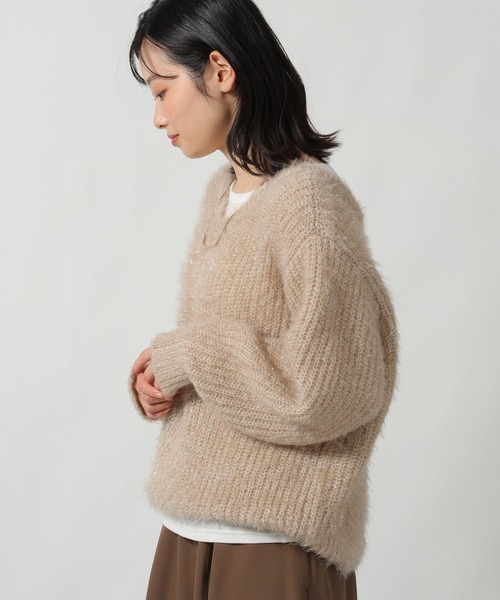 LAKOLE（ラコレ）の「2WAYラメ混ニットプルオーバー / 611785（ニット/セーター・レディース・グレー/ベージュ/ラベンダー・FREE）」の19枚目の写真