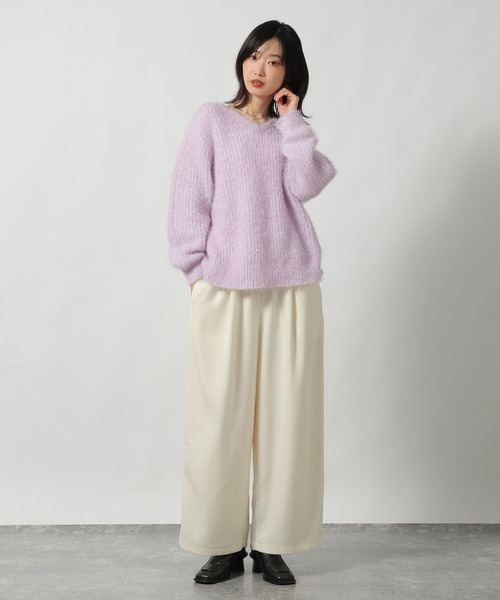 LAKOLE（ラコレ）の「2WAYラメ混ニットプルオーバー / 611785（ニット/セーター・レディース・グレー/ベージュ/ラベンダー・FREE）」の21枚目の写真