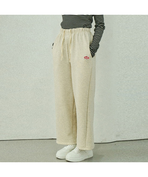 SLOWLOLLI（スローローリ）の「Banding wide sweat pants（スウェットパンツ・レディース・グレー/ブラック/オートミール・FREE）」の3枚目の写真