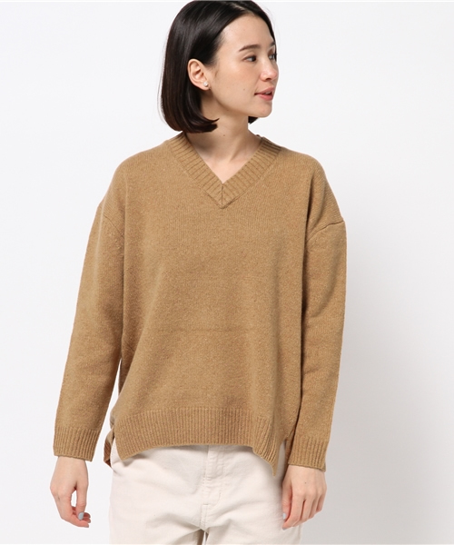 ivory court（アイボリーコート）の「ウールカシミヤＶネックプルオーバー（ニット/セーター・レディース・キャメル/アイボリー/チャコールグレー/グレー/ネイビー・FREE）」の5枚目の写真