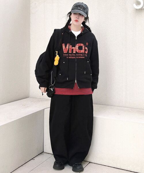VENHIT（ベンヒット）の「MRT チェックアプリケ フードパーカー_モカムース（パーカー・レディース・ブラウン・MEDIUM/LARGE/X-LARGE）」の16枚目の写真