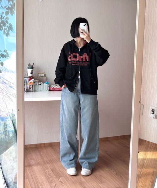 VENHIT（ベンヒット）の「MRT チェックアプリケ フードパーカー_モカムース（パーカー・レディース・ブラウン・MEDIUM/LARGE/X-LARGE）」の9枚目の写真
