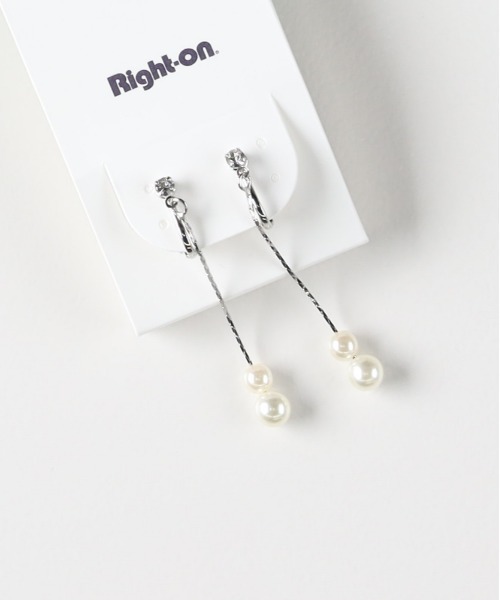 Right-on(ライトオン)の「Right-on Basic(ライトオンベーシック)【レディース】パールロングピアス(ピアス(両耳用)・レディース・シルバー・ONE SIZE)」の6枚目の写真
