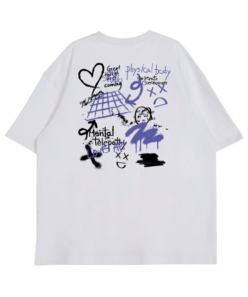 ASTRAL PROJECTION(アストラルプロジェクション)の「バックアストラルグラフィティラウンドネック15番手綿半袖Tシャツ_ホワイト(Tシャツ/カットソー・レディース・その他・LARGE/X-LARGE)」の3枚目の写真