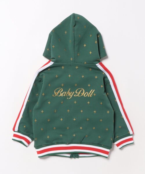 BABYDOLL(ベビードール)の「親子お揃い スパークルラインジップパーカー 1186K (ボトムス別売)(パーカー・キッズ・オフホワイト/ネイビー/グリーン・90cm/100cm/120cm/130cm/110cm/150cm/140cm)」の4枚目の写真