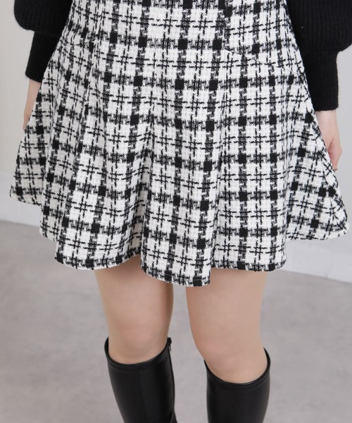 セール】ビット付き ツィード マーメイドミニスカート インパン付