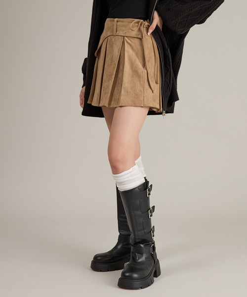 apres jour mignon(アプレジュールミニョン)の「【セット着用可能】スタッズ付きプリーツスカート(スカート・レディース・ベージュ/ブラウン系その他・LARGE/フリー)」の12枚目の写真
