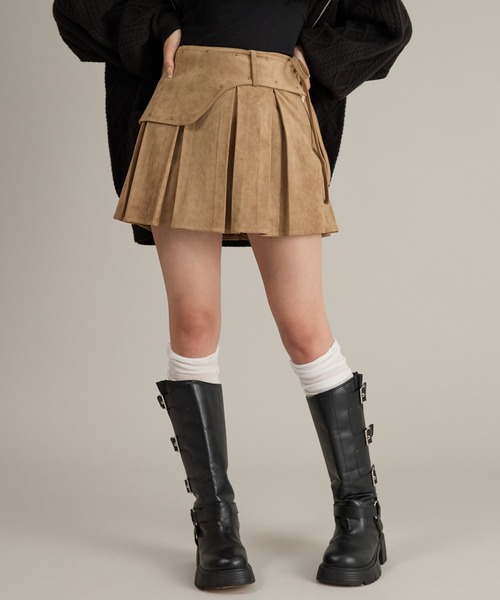 apres jour mignon(アプレジュールミニョン)の「【セット着用可能】スタッズ付きプリーツスカート(スカート・レディース・ベージュ/ブラウン系その他・LARGE/フリー)」の14枚目の写真
