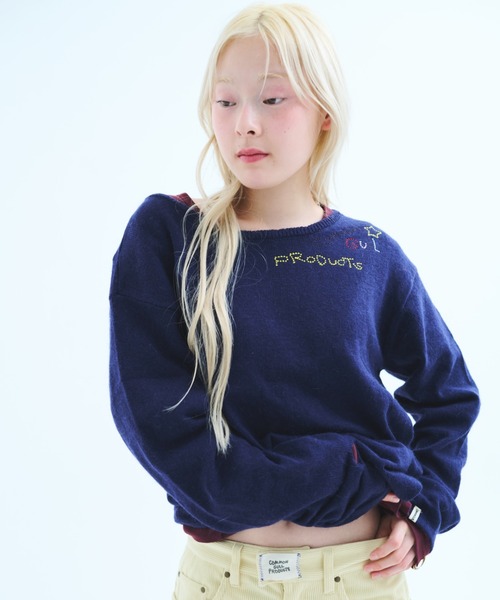common gull products.(コモンガルプロダクツ)の「針と糸とGULLニット(ニット/セーター・レディース・ネイビー/パープル系/ライトブルー・SMALL/MEDIUM/LARGE)」の3枚目の写真