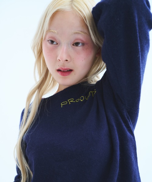 common gull products.(コモンガルプロダクツ)の「針と糸とGULLニット(ニット/セーター・レディース・ネイビー/パープル系/ライトブルー・SMALL/MEDIUM/LARGE)」の6枚目の写真