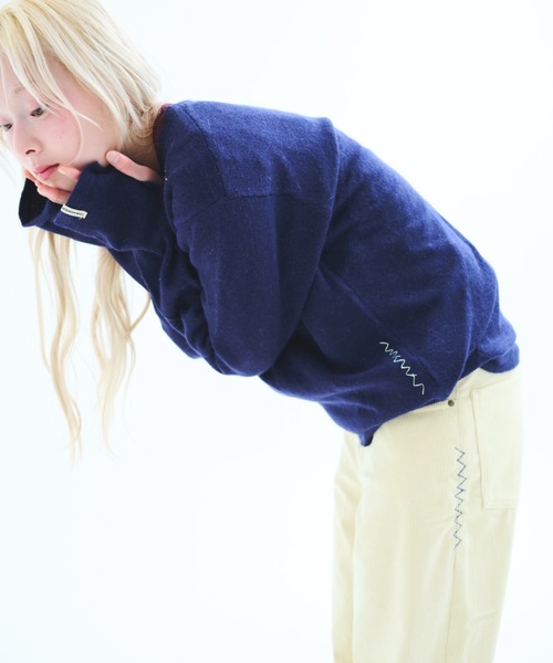 common gull products.(コモンガルプロダクツ)の「針と糸とGULLニット(ニット/セーター・レディース・ネイビー/パープル系/ライトブルー・SMALL/MEDIUM/LARGE)」の11枚目の写真