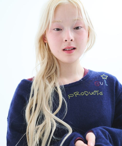 common gull products.(コモンガルプロダクツ)の「針と糸とGULLニット(ニット/セーター・レディース・ネイビー/パープル系/ライトブルー・SMALL/MEDIUM/LARGE)」の13枚目の写真