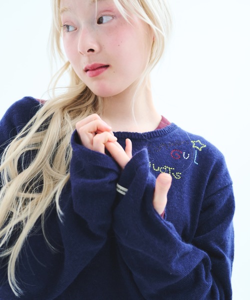 common gull products.(コモンガルプロダクツ)の「針と糸とGULLニット(ニット/セーター・レディース・ネイビー/パープル系/ライトブルー・SMALL/MEDIUM/LARGE)」の14枚目の写真