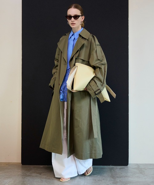 Drape Scarf Long Trench Coat/ドレープスカーフロングトレンチコート
