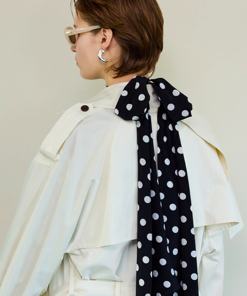 Drape Scarf Long Trench Coat/ドレープスカーフロングトレンチコート