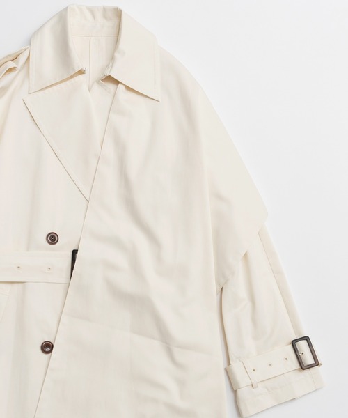 MAISON SPECIAL(メゾンスペシャル)の「Drape Scarf Long Trench Coat/ドレープスカーフロングトレンチコート(トレンチコート・レディース・アイボリー/カーキ・FREE)」の20枚目の写真