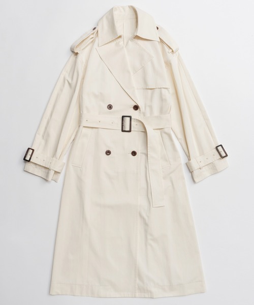 MAISON SPECIAL(メゾンスペシャル)の「Drape Scarf Long Trench Coat/ドレープスカーフロングトレンチコート(トレンチコート・レディース・アイボリー/カーキ・FREE)」の21枚目の写真