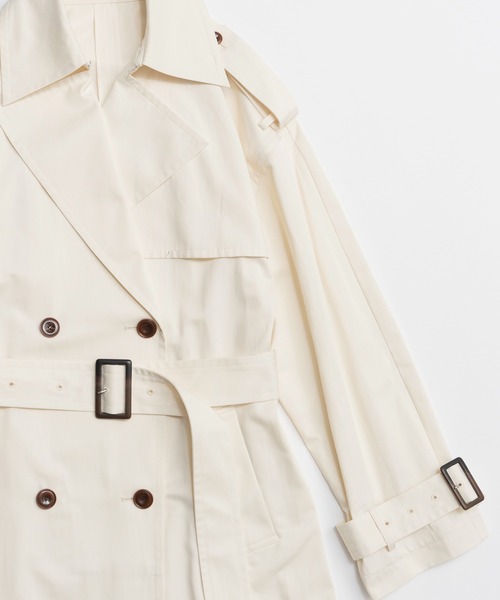MAISON SPECIAL(メゾンスペシャル)の「Drape Scarf Long Trench Coat/ドレープスカーフロングトレンチコート(トレンチコート・レディース・アイボリー/カーキ・FREE)」の22枚目の写真