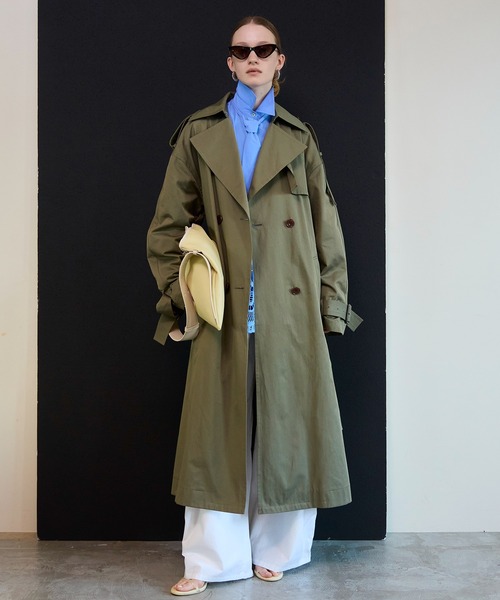 ジャケット・アウター MAISONSPECIAL Drape Scarf LongTrenchCoat Drape Scarf Long Trench Coat