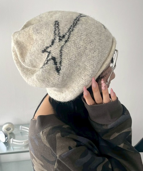 WEGO（ウィゴー）の「WEGO/スタージャガードビーニー（ニットキャップ/ビーニー・レディース・ブラウン/オフホワイト・FREE）」の3枚目の写真