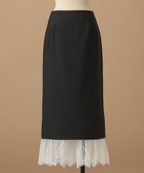 A part by(アパートバイ)の「【セレモニー】C*レースレイヤードタイトスカート(スカート・レディース・ネイビー/ブラック・MEDIUM/SMALL)」の2枚目の写真